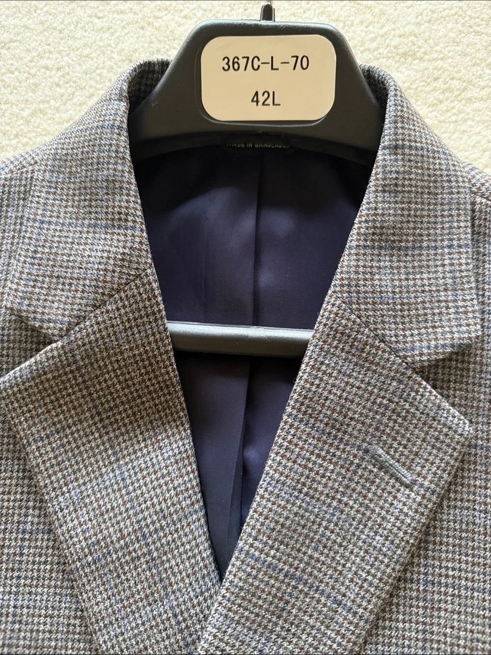 Jos. A. Bank Men's Gray Micro-Check Sport Coat Travelers Collection - Size 42L
